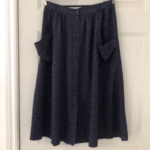 Topshop navy skirt with tiny star print
